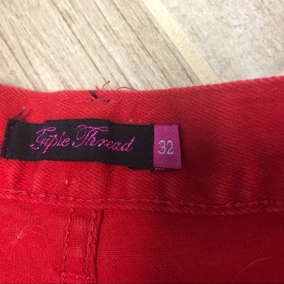 Triple Thread Red Jeans 32/30 - Picture 3 of 10
